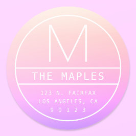 Adesivo Endereço e Monograma de Devolução Moderno | Colori