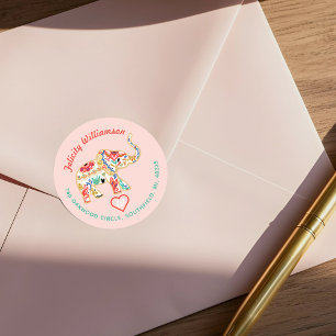 Adesivo Endereço Elefante do Ornamentado Decorativo Floral