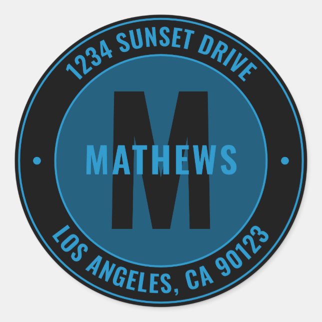 Adesivo Endereço em negrito, Slogan ou Outro Texto | Azul  (Frente)