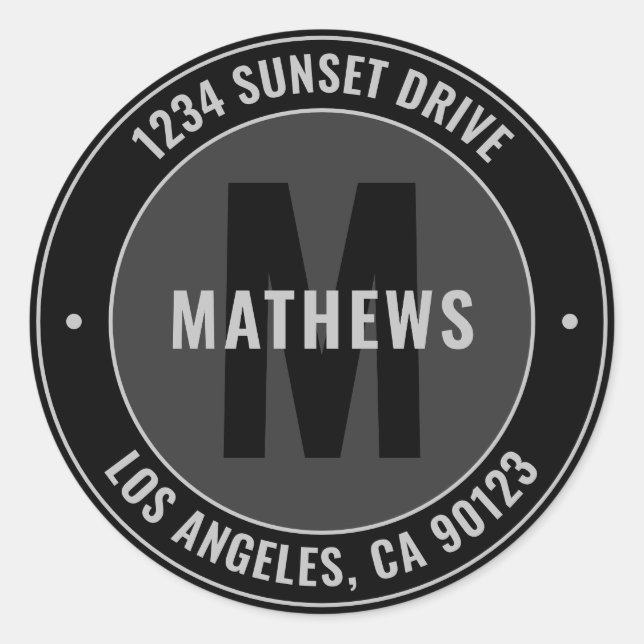 Adesivo Endereço em negrito, Slogan ou Outro Texto | Cinza (Frente)