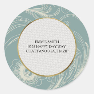 Adesivo Endereço Floral Branco Personalizado Elegante