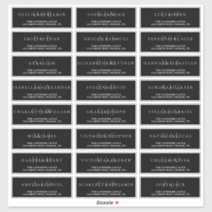 Adesivo Endereço Formal Simples Preto e Branco