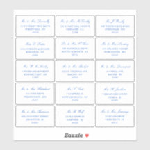 Endereço Individual de Casamento Azul e Branco Ele