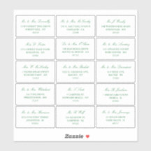 Endereço Individual Elegante Green & White Wedding