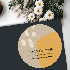 ADESIVO ENDEREÇO MODERNO ABSTRATO SOFT RUST ORANGE KRAFT