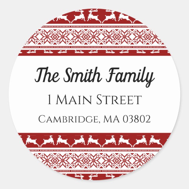 Adesivo Endereço Nórdico de Reindedo Escandinavo de Natal (Frente)