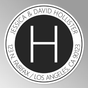 Adesivo Endereço ou produto preto e branco moderno