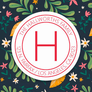 Adesivo Endereço ou produto Red & White Return moderno