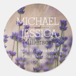 Adesivo Endereço personalizado flores da lavanda
