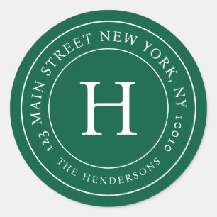 Adesivo Endereço Residencial Moderno Simples Chic Monogram