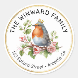 Adesivo Endereço Robin do Primavera de Corante de Água