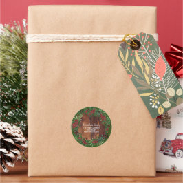 Adesivo Endereço russo Holly Wreath wood return