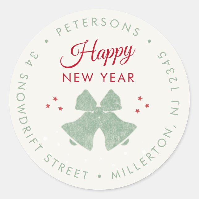 Adesivo Endereço Rustic Modern Feliz ano novo Return (Frente)