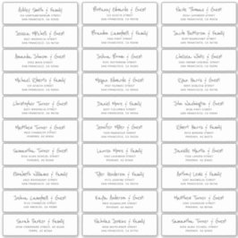 Adesivo Endereço Simples de Nomes de Convidado de Casament