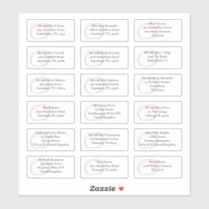 Adesivo Endereços de Nome de Convidado Individual Contemp
