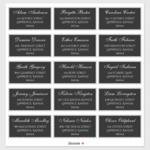 Adesivo Endereços Individuais de Convidado de Casamento N