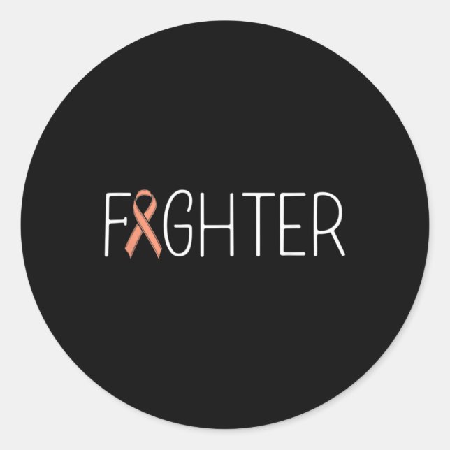 Adesivo Endometrial Cancer Fighter Peach Uterine Cancer Aw (Frente)