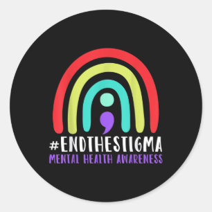 Adesivo #endthestigma - Semicolon de Consciência da Saúde