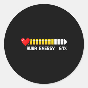 Adesivo Energia Aura 67 Por Cento Meme Gamer Jogo de Vídeo