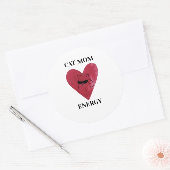 Adesivo Energia Divertida de Mãe de Gato (Envelope)