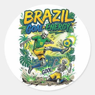 Adesivo Energia do Gol do Brasil Esqueleto Atacante Nações
