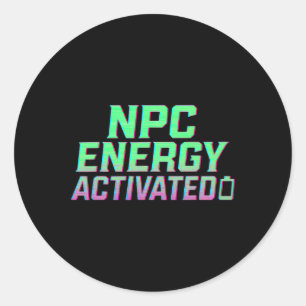 Adesivo Energia Npc Ativada Estética Divertida Gamer Rgb P