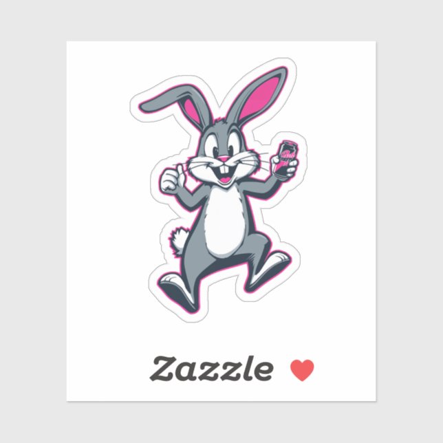 Adesivo Energy Bunny Sticker – Cute Rabbit Kids Decal (Folha)