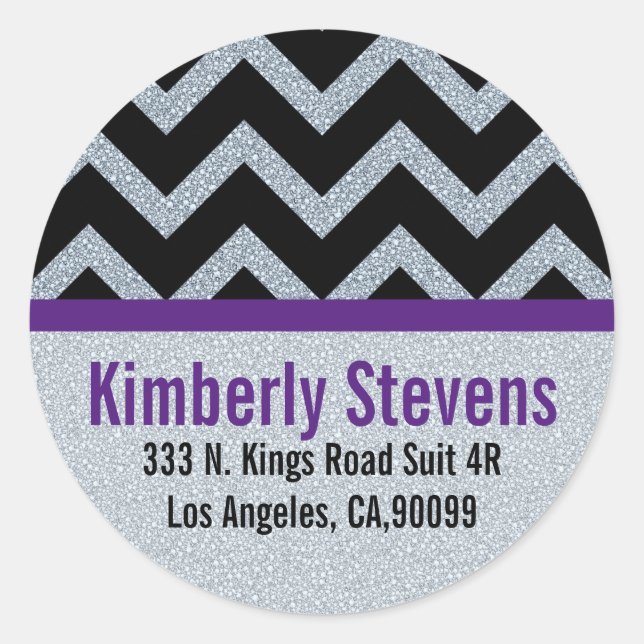 Adesivo Ênfase Dourada Glitter Branco Elegante Chevron Pre (Frente)