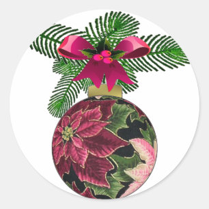 Adesivo Enfeite Burgundy Poinsettia Retro anos 50