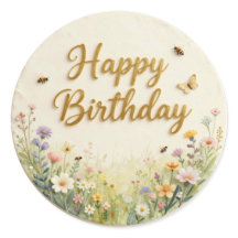 Enfeite de Bolo de Aniversário de Prado de Flores