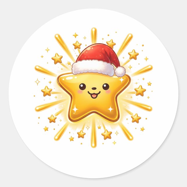 Adesivo Enfeite de Estrela de Natal Fofo (Frente)