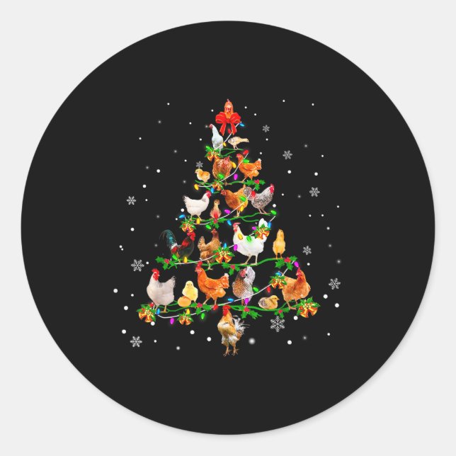 Adesivo Enfeite de Natal em forma de Frango para Árvore de (Frente)