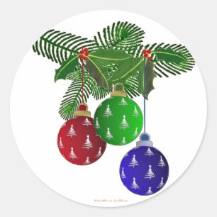 Adesivo Enfeites Coloridos de Natal para Árvore
