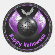 Enfeites de Halloween com Glitter Preto e Roxo