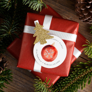 Adesivo Enfeites de natal De Aquarela Com Floco De Neve