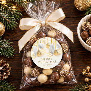 Adesivo Enfeites de Natal de Ouro e Prata