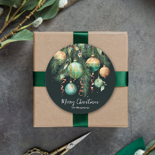 Adesivo Enfeites de Natal Dourados e Verdes