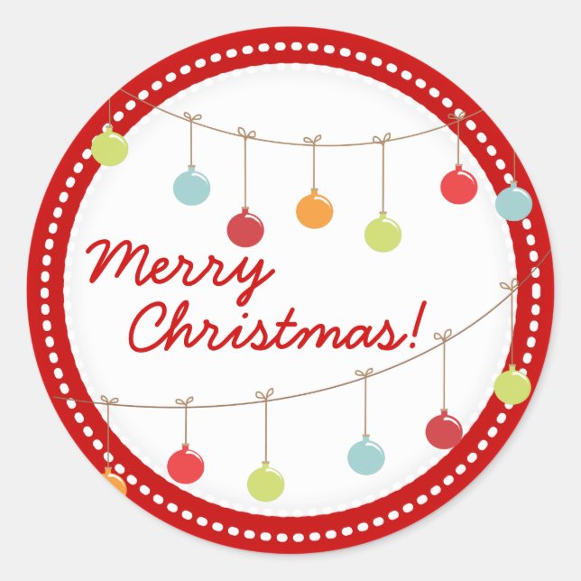 Adesivo Enfeites de natal Moderno Vinheta de Natal Feliz (Frente)