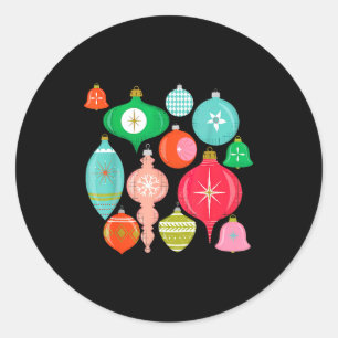 Adesivo Enfeites de Natal Retro Moderno de Meados do Sécul