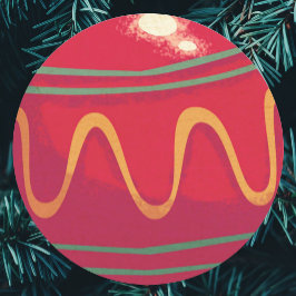 Adesivo Enfeites de Natal Vermelho e Verde Retrô