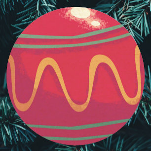 Adesivo Enfeites de natal vermelhos e verdes retros