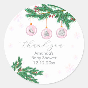 Adesivo Enfeites de Roupas de Inverno Rosa Baby Shower 