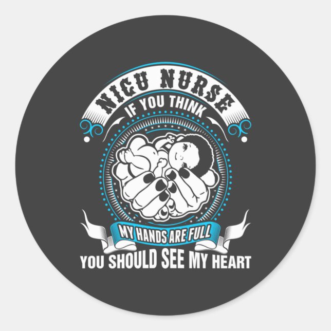 Adesivo Enfermagem | Enfermeira Nicu Minha Mão É Cheio (Frente)