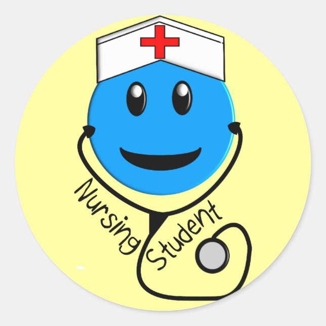 Adesivo Enfermagem Estudante Grandes Presentes Azuis (Frente)