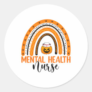 Adesivo Enfermagem Halloween Pumpkin Rainbow Mental Health