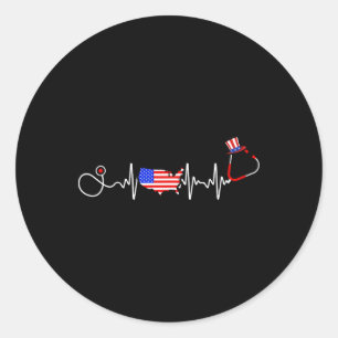 Adesivo Enfermeira Americana 4 De Julho Mapa Da Bandeira D
