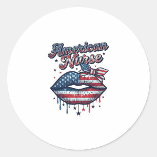 Adesivo Enfermeira Americana Desenho de Camisa Vetorial Lá