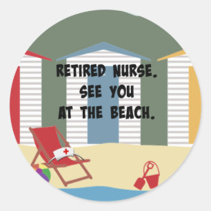 Adesivo Enfermeira aposentada. Até À Praia.