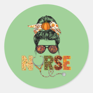 Adesivo Enfermeira Autumn Queda Ação de Graças Stethocope 