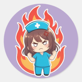 Adesivo Enfermeira Chibi Original 3.0 - Irritada